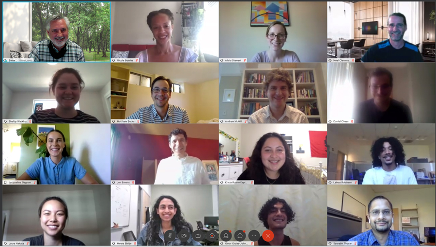 Steven A. Shea Lab October 2020; Bottom Row: Laura Nakata, Meera Bhide, Omar Ordaz-Johnson, Saurabh Thosar; Second Row: Jacqueline Gagnon, Jonathan Emens, Kricia Ruano Espinoza, Latroy Robinson; Third Row: Shelby Watkins, Matthew Butler, Andrew McHill, Daniel Chess; Top Row: Steven Shea, Nicole Bowles, Alicia Stewart, Noal Clemons (October 2020)