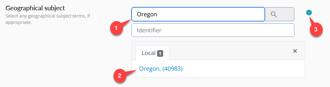 Add geographic subjects