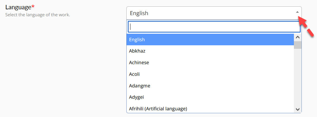 Choose language of work