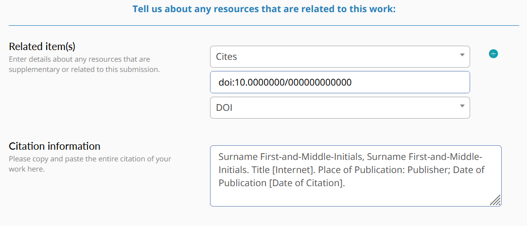Fill in information about related works