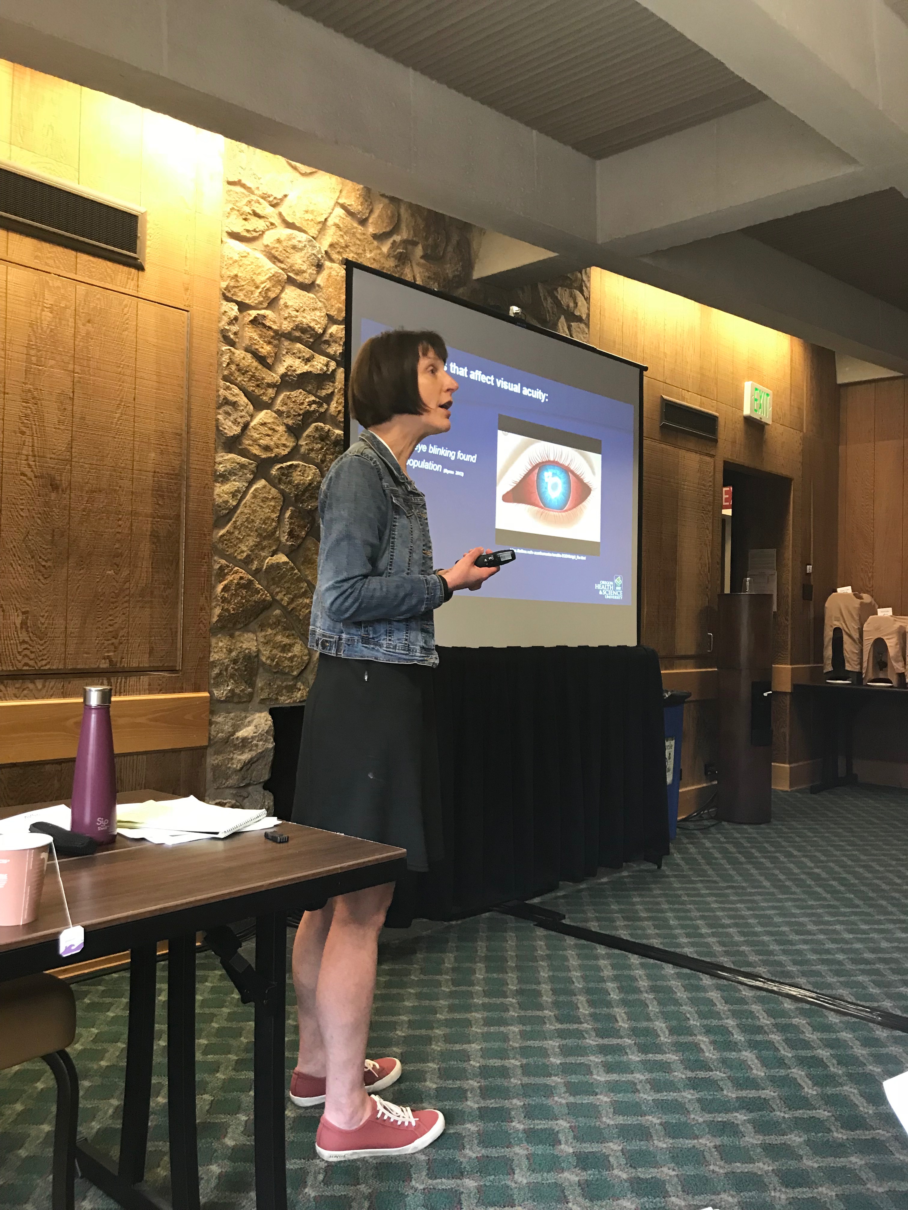Michelle Kinsella presenting "Eye Tracking, Vision, and BCI"