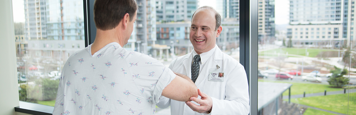 Dr. Robert Orfaly with patient