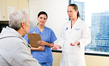 Dr. Brady with patient