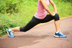 Person stretching during exercise