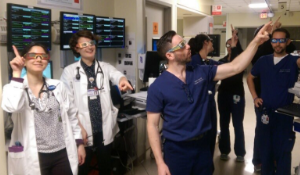 MICU Staff during eclipse