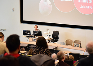 A speaker presents at an annual named lectureship.