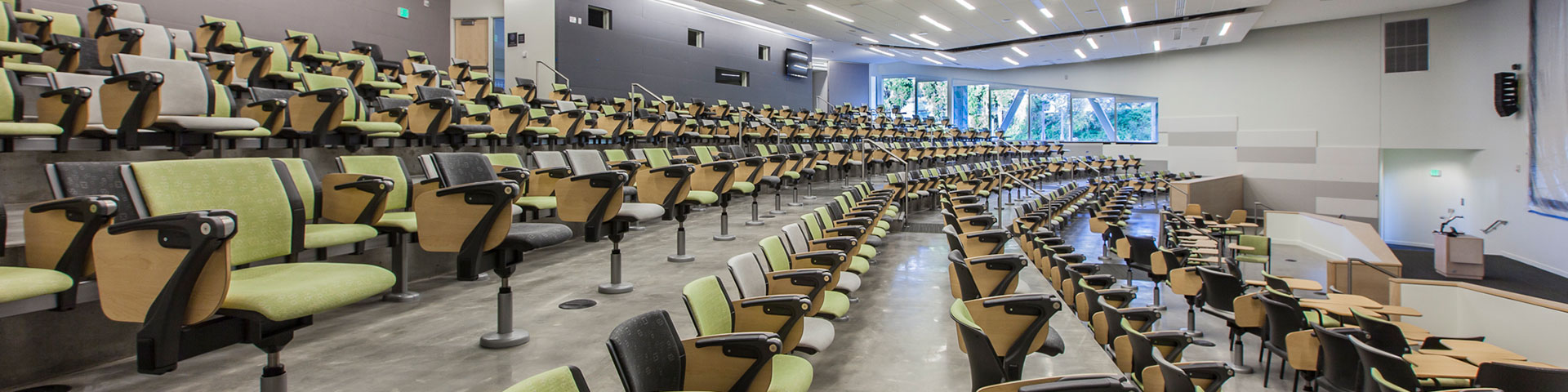 Empty seats in lecture hall