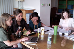 Some student at a table