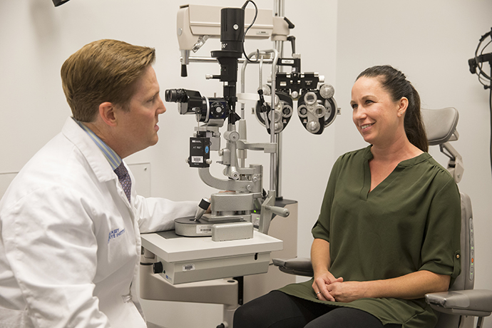 Dr. Chamberlain with a patient