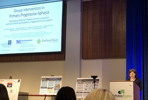 Aimee Mooney, M.S. CCC-SLP, presenting at the Annual Aphasia Access Leadership Summit in Baltimore, MD in March 2019.