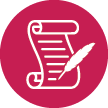 Icon of old time scroll and feather pen