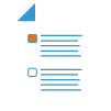 Icon of a white form with blue lines