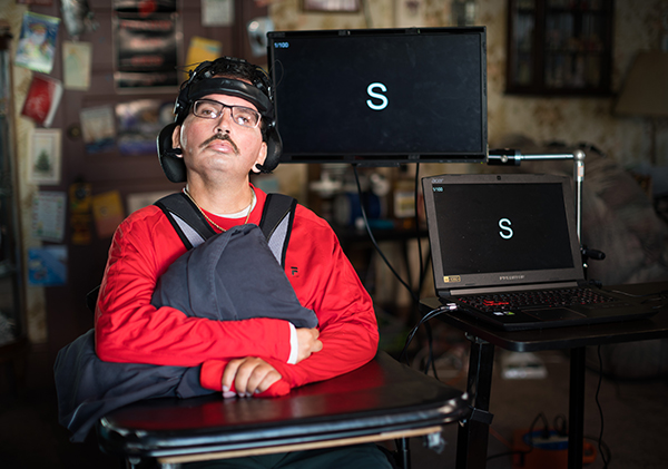 Gregory Bieker, who has locked-in syndrome after a stroke, is part of an 博彩网站 team developing a communication system for patients like him.