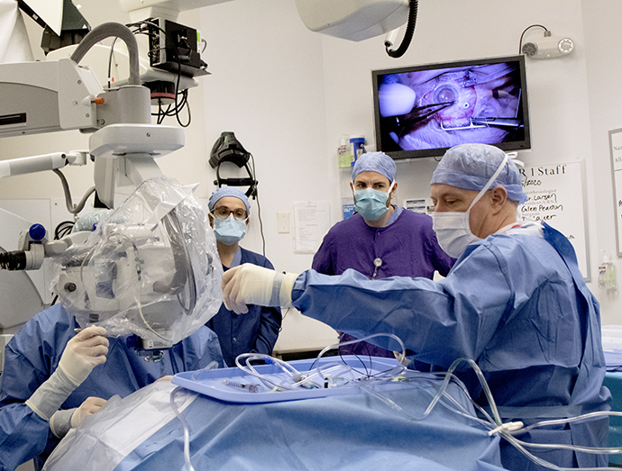 Photo of the procedure using gene editing CRISPR tool in the human body.