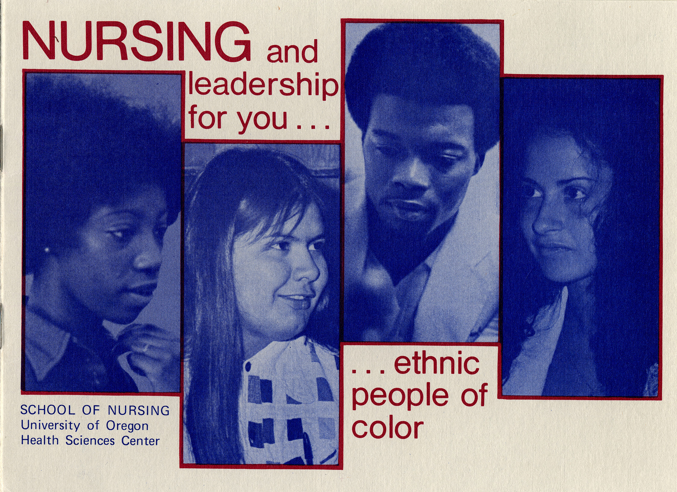Brochure cover, "Nursing and Leadership for you… Ethnic People of Color," 1980