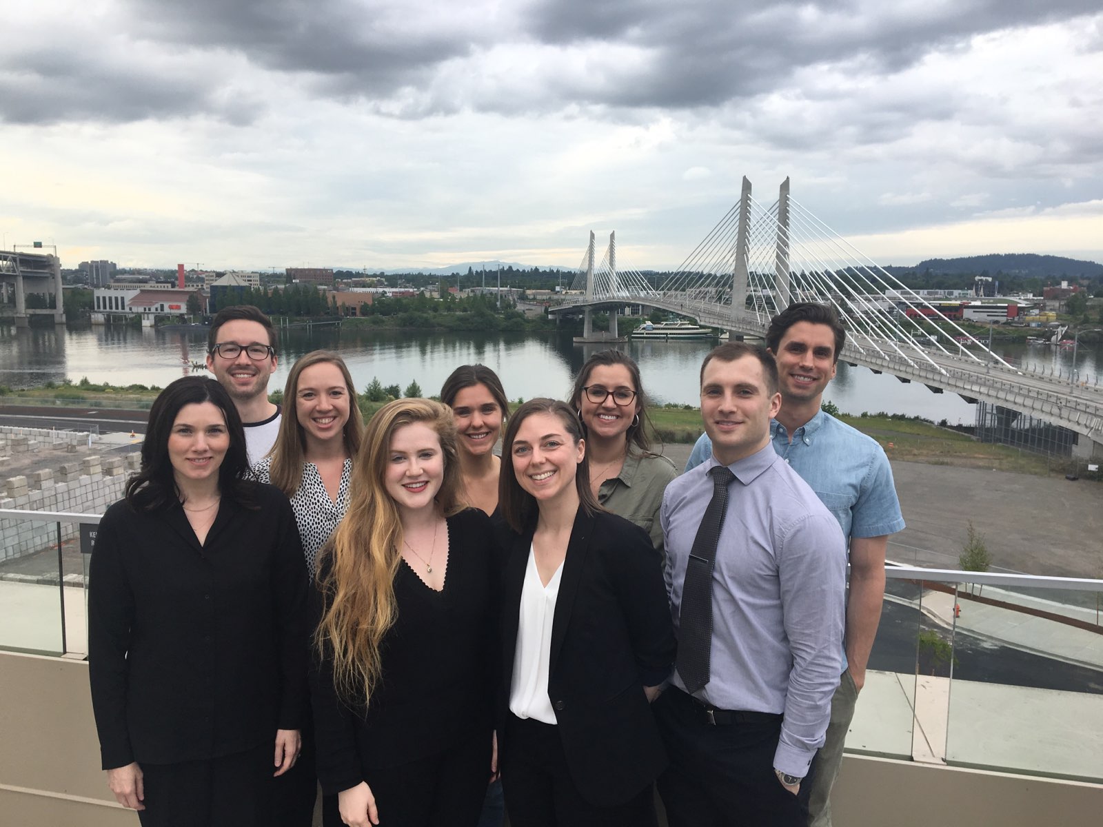 A group of dermatology-interested medical students posing for a picture