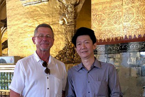International ophthalmology fellow Dr. Hlaing with mentor Dr. Farmer.