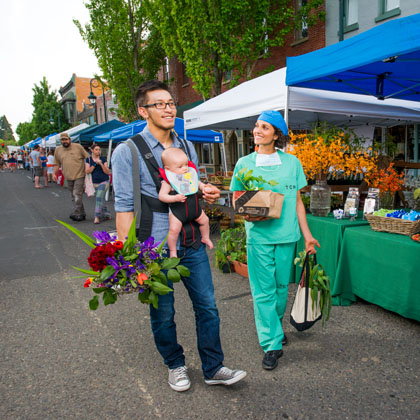 Residents at the Hillsboro Farmers Market