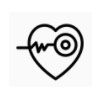 Icon of a heart being monitored