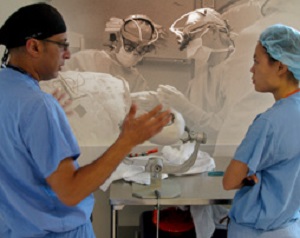 Dr. Raslan teaching a resident