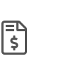 Icon of paper with a dollar sign