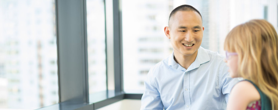 Dr. Scott Yang with pediatric spine patient