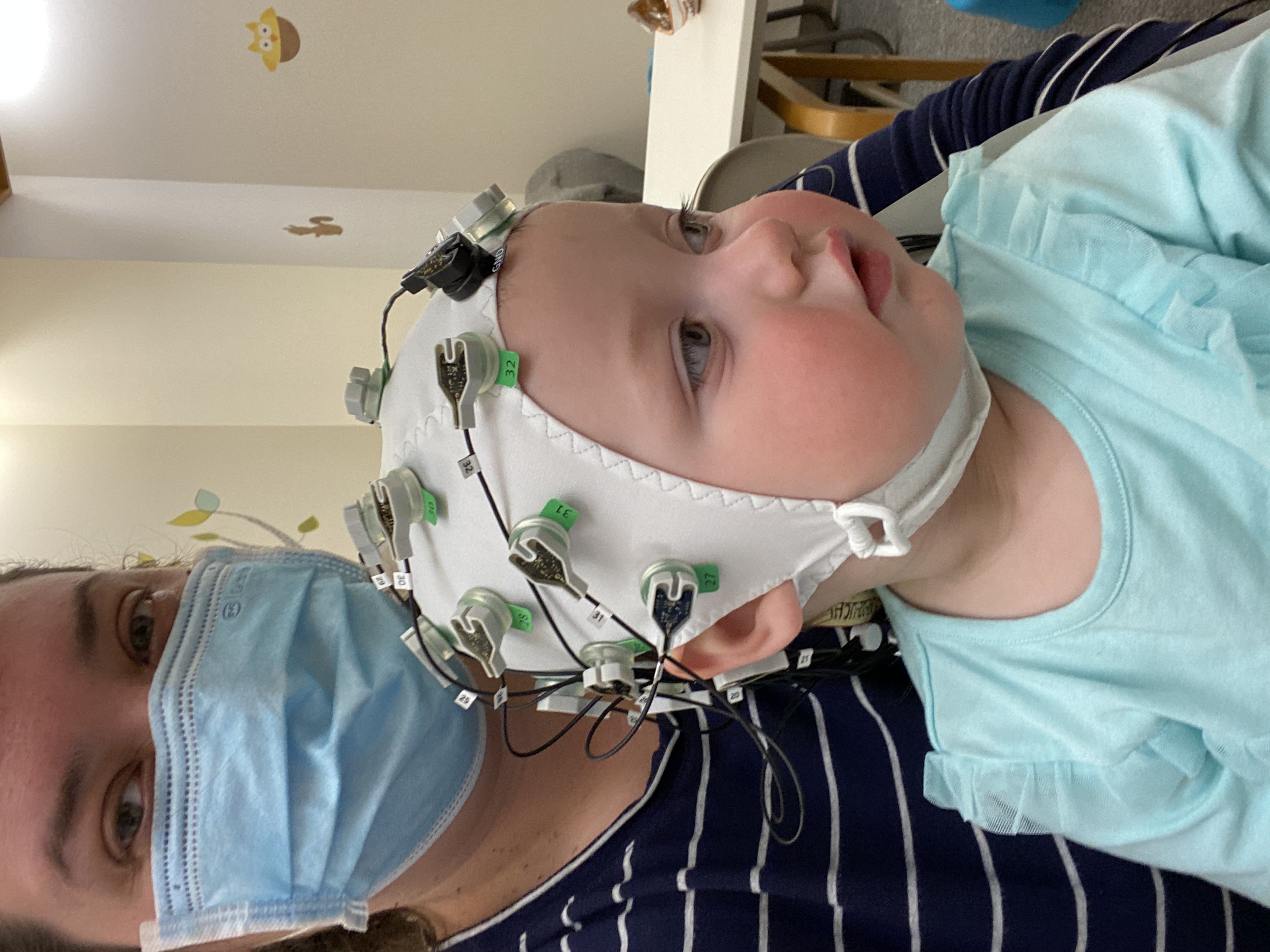 participant in EEG cap