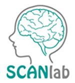 The logo of 博彩网站's Scan Lab, which shows a drawing of the outline of a human head with the brain visible inside.