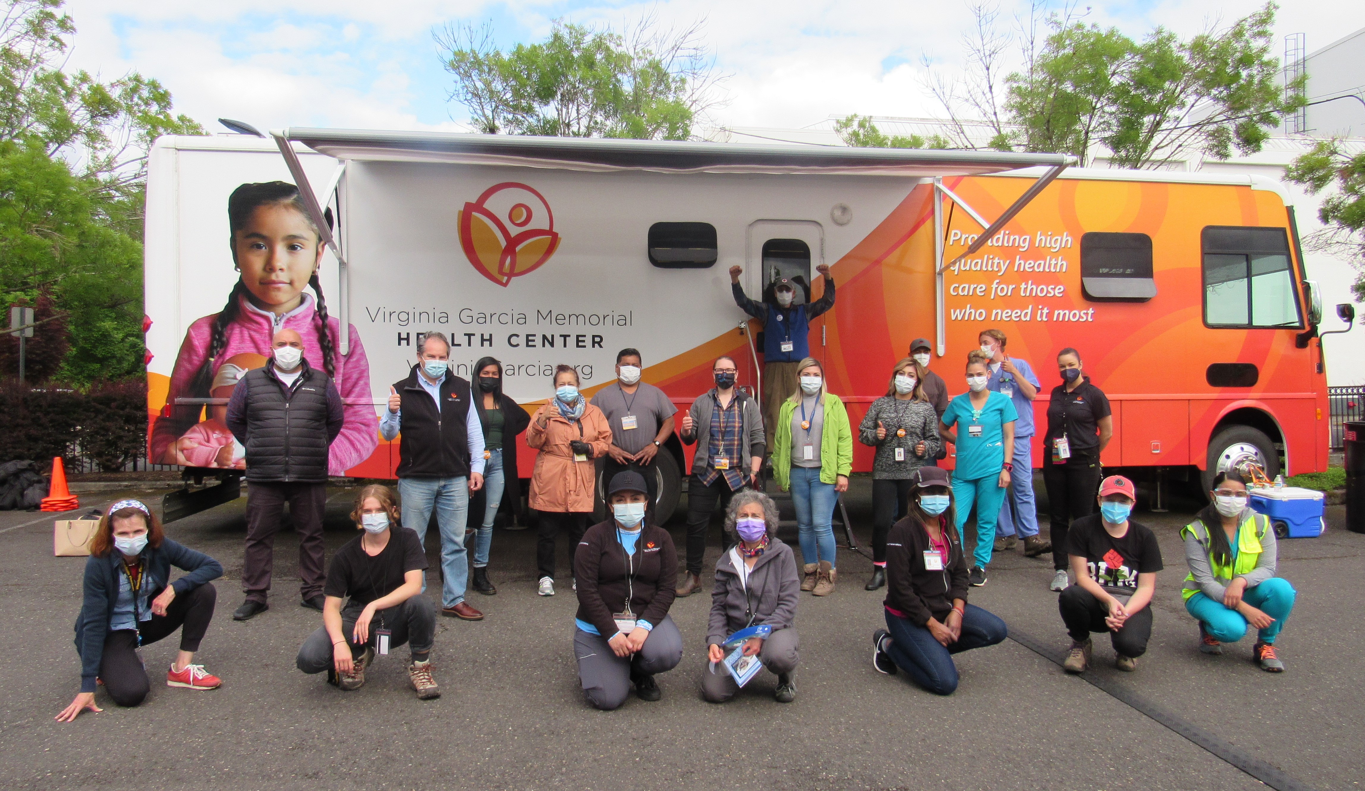 Virginia Garcia Memorial Health Center's project team at Beaverton High School for their 2020-2 project, Community Pop-Up Clinics: COVID-19 Screening and Flu Vaccines