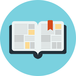 An icon of a book representing education