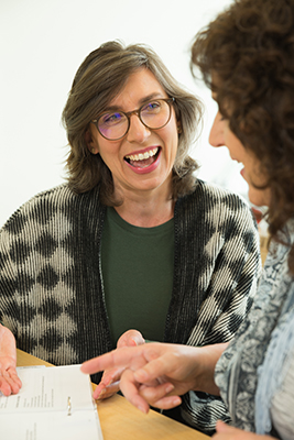 Dietitian Bianca Wyatt, laughing with another woman