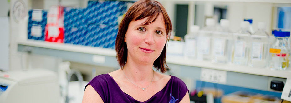 Dr. Lucia Carbone in her research lab