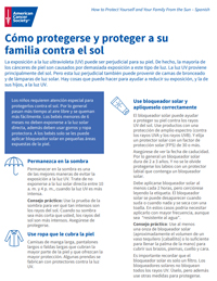 A sun safety educational flyer in Spanish