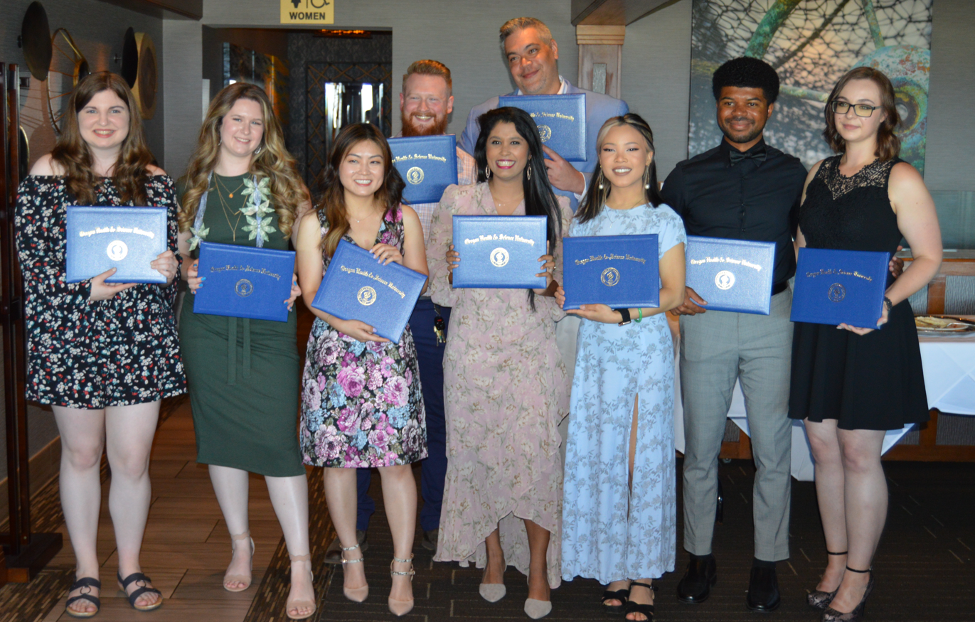 Class of 2022 students at RT graduation dinner.