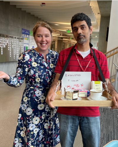 Sud Anand and Amy Moran dressed in their Halloween costumes