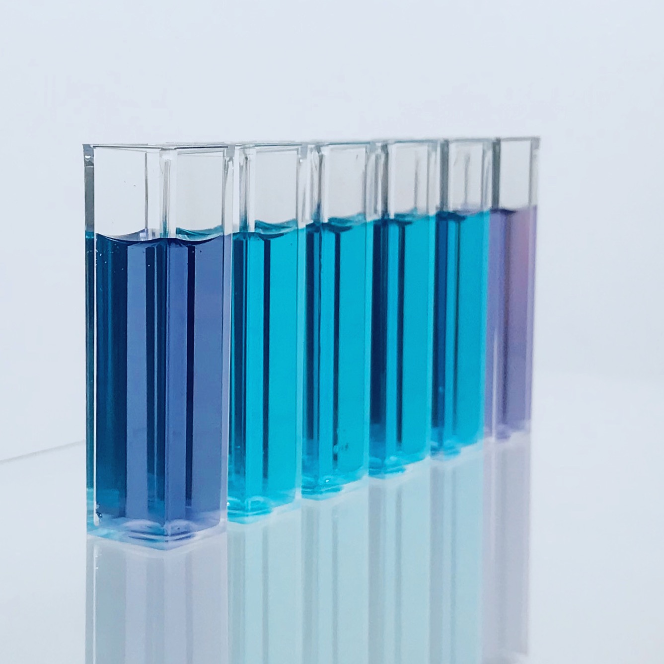 Fluorophores in cuvettes 
