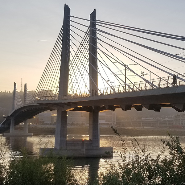 Tilikum Crossing at sunset