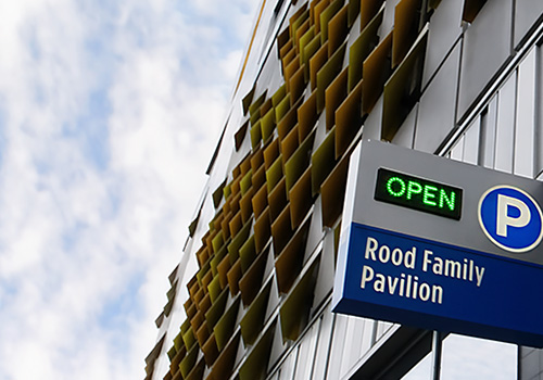 Rood Family Pavilion Garage entrance