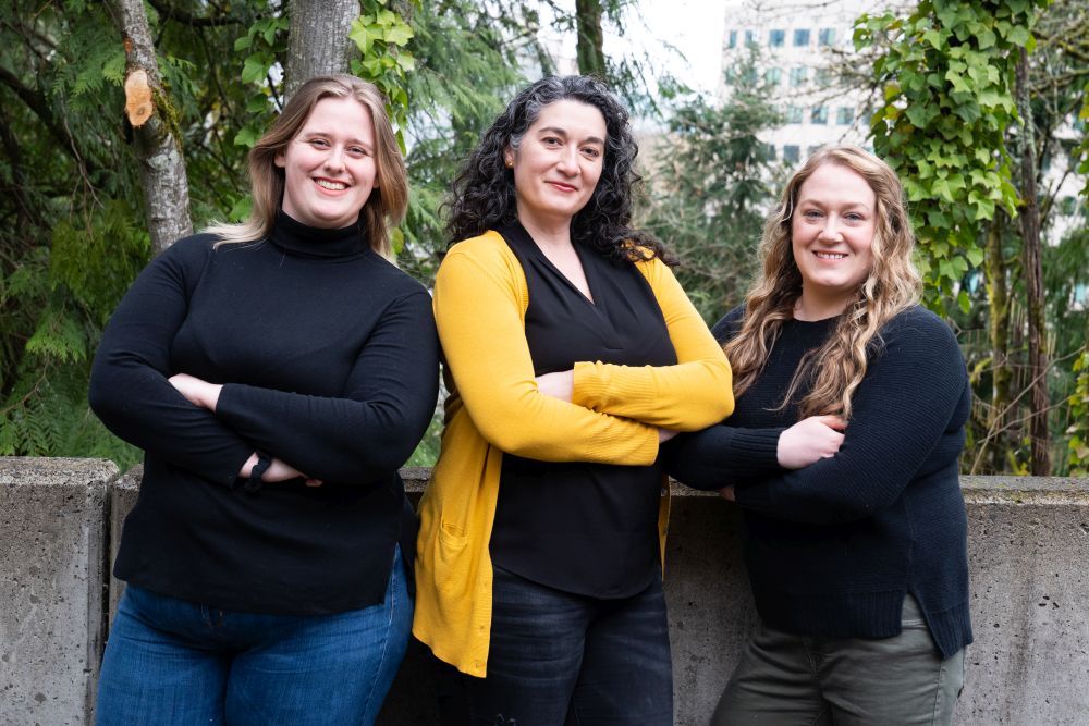 Professional group photo of the OCTRI Navigators. From left to right: Heidi Funderburgh, Kitt Swartz (team leader), and Kim Cook.