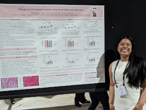 April presents her abstract at the APS poster session.