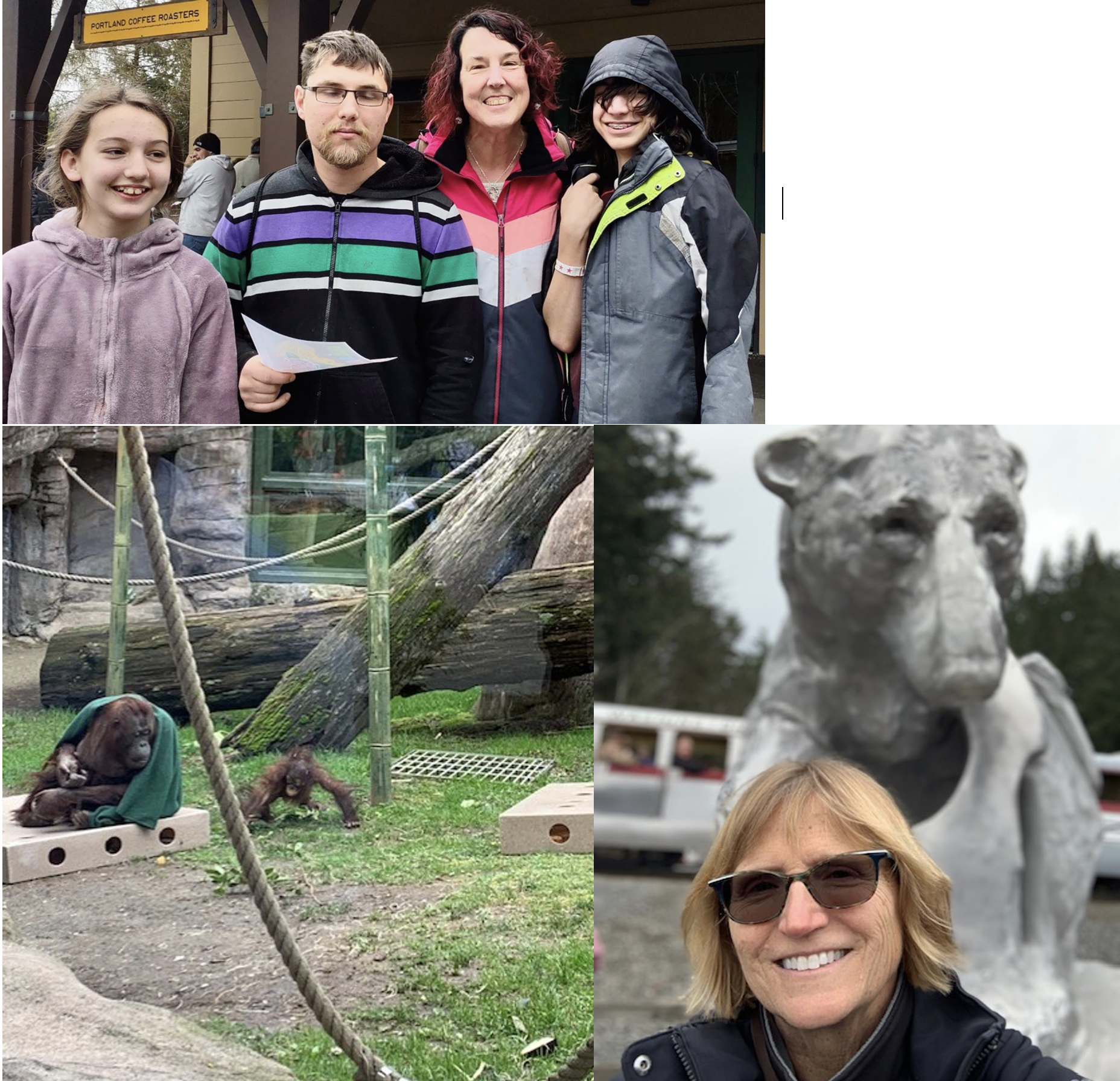 Anne and family and Karen and Chimpanzees