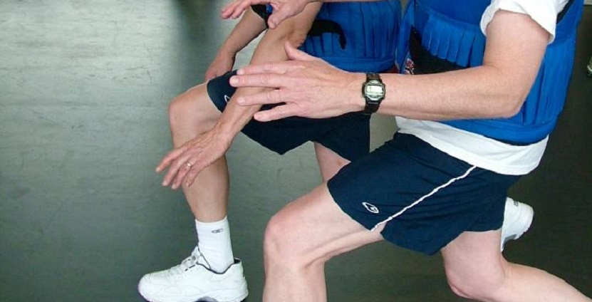 Two men exercising