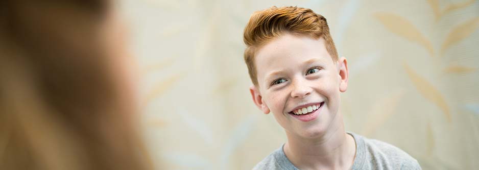 A smiling child.