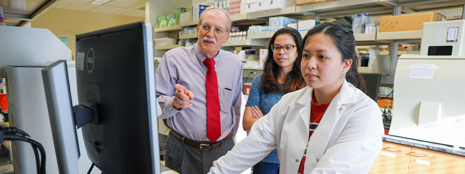 Dr. Leslie Myatt, Dr. Leena Kadam and research assistant Kaylee Chan are studying nanoparticle technology to diagnose and treat ectopic pregnancies.