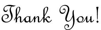 The words Thank You written in fancy script