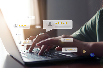 Customer review good review on a laptop.