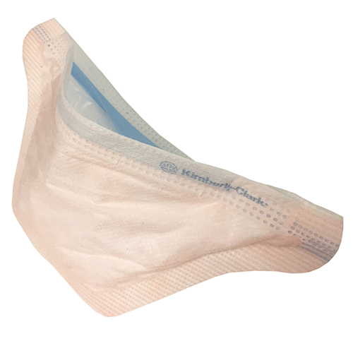 Picture of salmon colored "duckbill" N95 face mask
