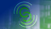 Supplier Diversity logo green and blue profile shadow