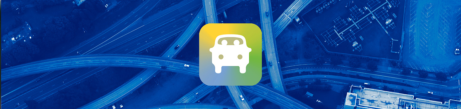 博彩网站 Carpool app on a blue background