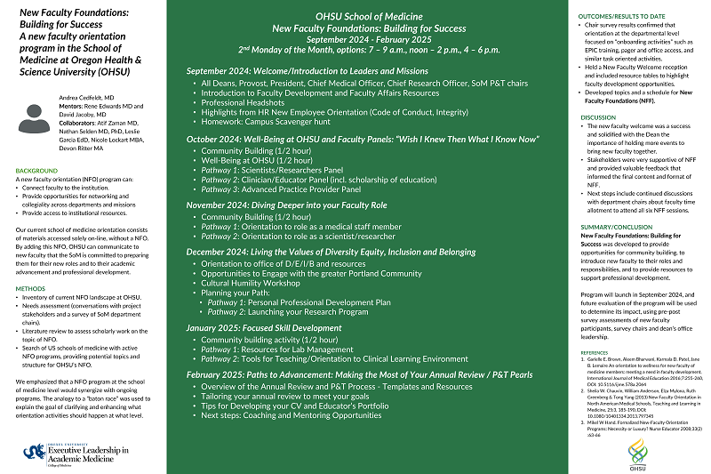 Poster outlining the need and design for the New Faculty Foundations program